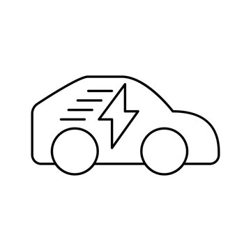 Fast EV Electric Car Speed Motion Line Icon