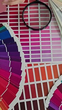 Exploring color palettes at a design studio in the afternoon