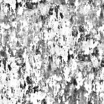 Distressed concrete texture presents a mottled gray and white pattern with chipped surfaces surface gritty roughness decay weathered erosion fragmented splintered blemished abrasion stone material
