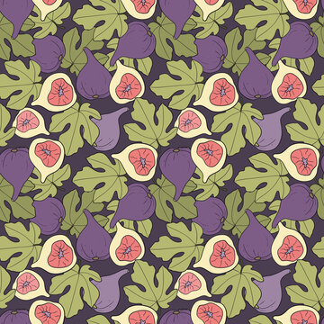 Seamless pattern with figs