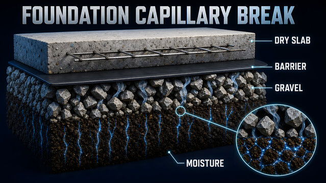 Foundation Capillary Break Educational Infographic Process