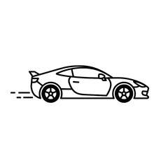 Naklejka premium Minimalist Outline Illustration of a Fast Sports Car