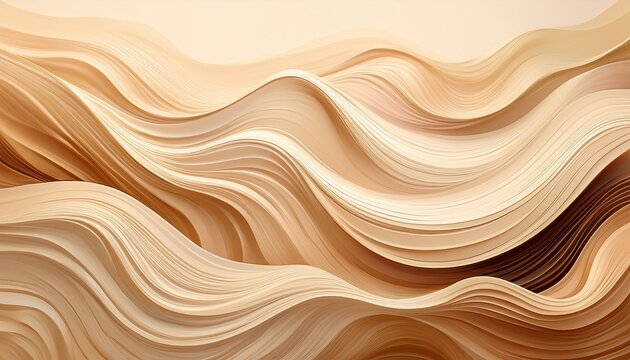 abstract waves in warm beige and cream tones