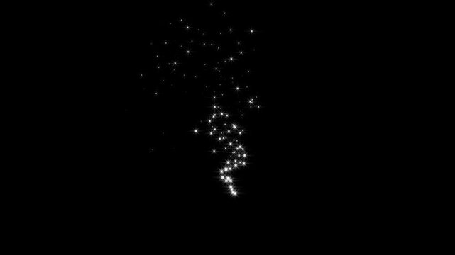 fast glowing star streaks, white shimmer particles, black screen alpha shine movement on  star sparkle vector doodles, glowing light effect,4k.