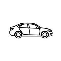 Fototapeta premium Minimalist Sedan Car Line Icon Vector Illustration