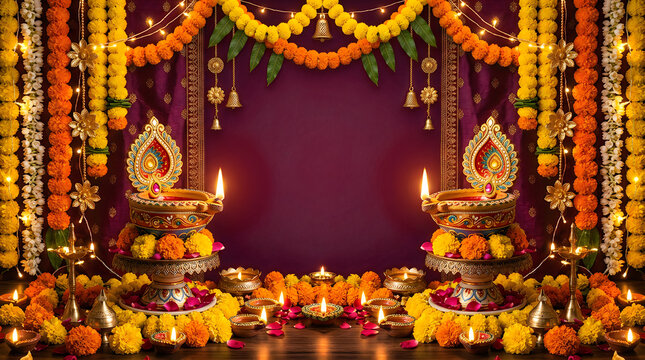 Festive background decoration for celebrating the traditional holi day festival