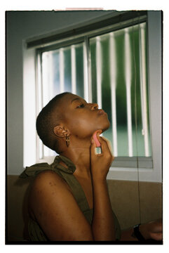 Woman getting ready for a night out
