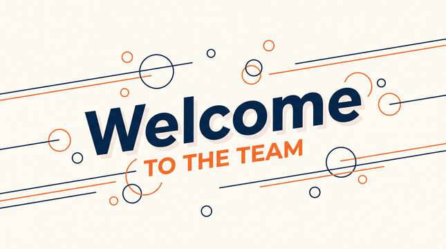 Welcome to the team banner with bold typography and decorative paperclip chain