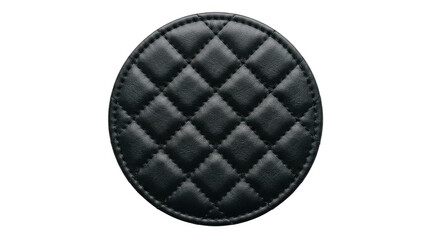 Naklejka premium Black quilted leather coaster isolated on transparent background