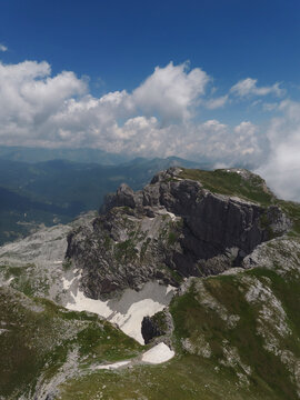 Aerial Top Down Drone View In Dinaric Alps