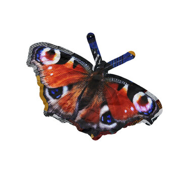 Template Halftone Butterfly Collage Art Element Isolated on a Transparent Background