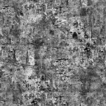 A grayscale concrete texture displays a weathered and mottled surface pattern gray grey stone building material roughness gritty distressed aged decay erosion background seamless abstract