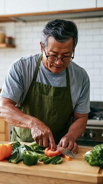 Healthy Asian Senior Woman Enjoying an Active and Independent Lifestyle