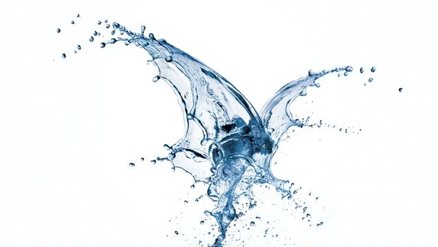 Water splash wings shape isolated on white background photo for banner