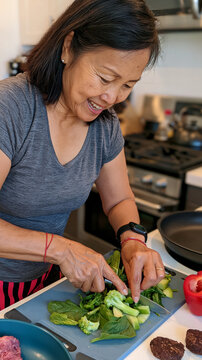 Healthy Asian Senior Woman Enjoying an Active and Independent Lifestyle