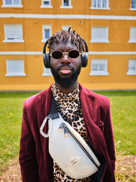 Young Black man wearing street style fashion
