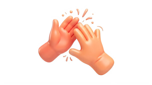 Two hands clapping together with sparkles celebrating success or achievement