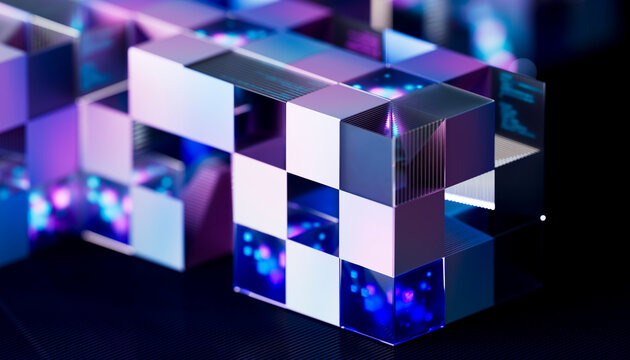 3D Futuristic Data Block