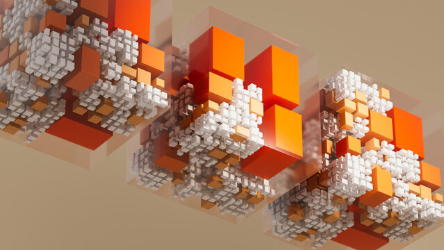 Exploring abstract glass cube technology with light and structure