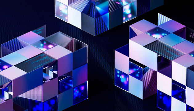 3D Futuristic Data Block