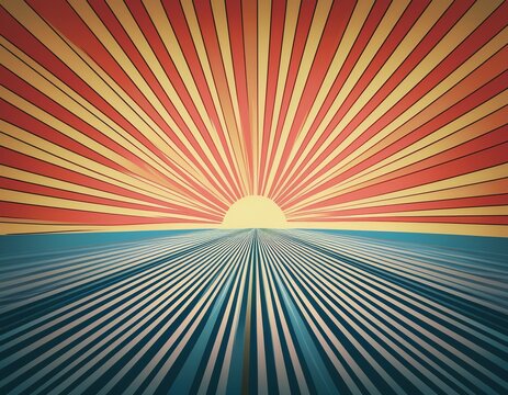 retro background with rays