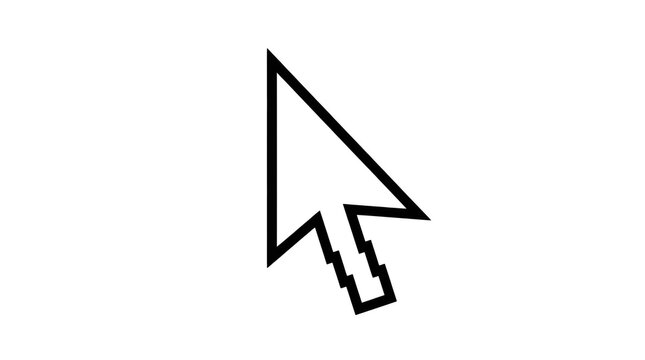 Computer mouse cursor arrow icon isolated on transparent background