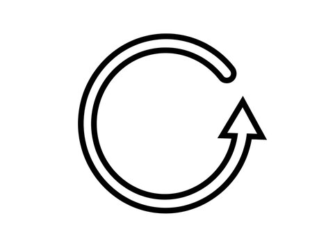 Simple circular arrow icon with clockwise direction