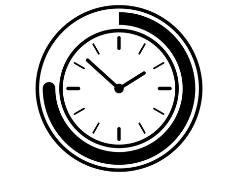 Minimalist analog clock with black hands and frame