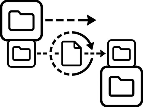 File transfer between two devices with sync icon