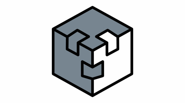Technology Modular Build Block Flat Icon Vector Illustration