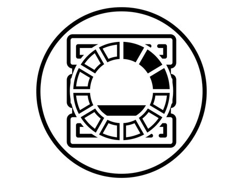 Modern ubuntu linux circular icon with dots