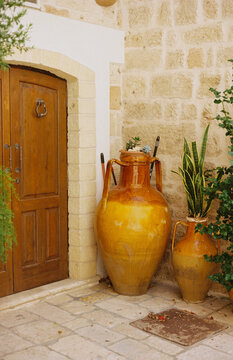 Two pots on the streets of Monopoli, Italy