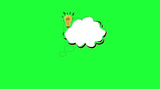 Animated light bulb idea bubble green