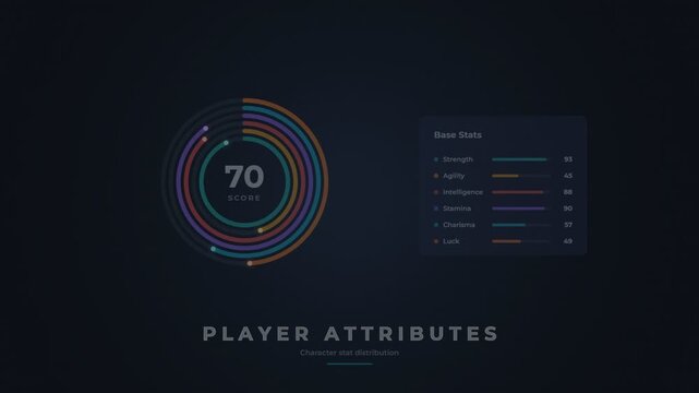 player attributes interface dashboard with gaming stats