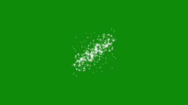 glitter sparkle shine stars line trail,doodle cartoon twinkling stars with glitter burst effect. on green screen, shining sparkle motion glowing particles, glitter line transition overlay.4K