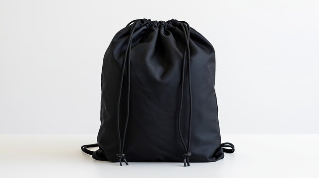The Black Drawstring Backpack: Minimal Nylon Bag for Everyday Travel