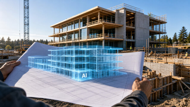 AI assisted construction planning and digital building implementation
