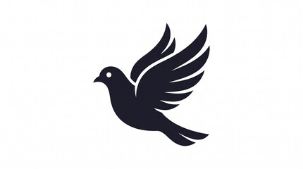 Fototapeta premium Black Bird Flying Icon Design Element for Peace Logo