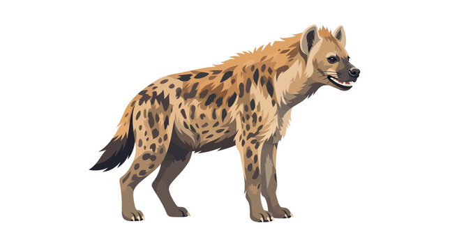 Spotted Hyena Vector Illustration Isolated on White Background