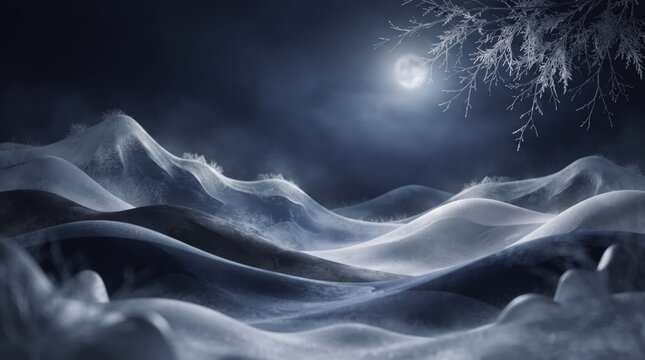 Moonlight over calm waves crashing against rocky shore at night chrisms day abstract background new design 2026