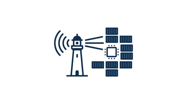Cloud observability lighthouse monitoring container stack and chip.