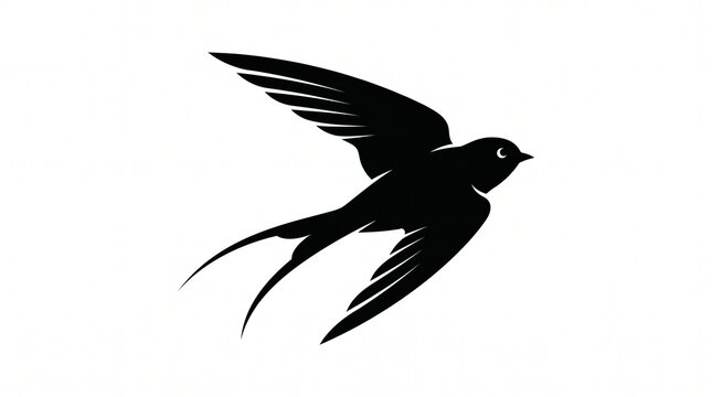Black Bird Flying Icon Design Element for Freedom Logo