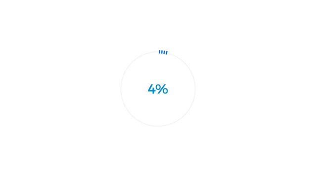 4% Circular Progress Indicator with Percentage Ring Icon on White Background.