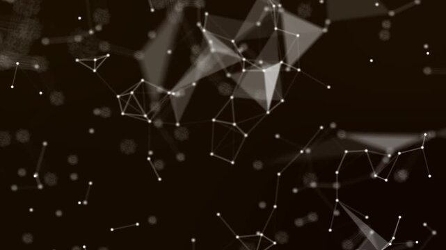 Abstract digital network connection with white points and lines a complex of interconnected dots and forming geometric constellations
