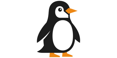 Obraz premium Black cute little penguin bird wildlife animal isolated on transparent background