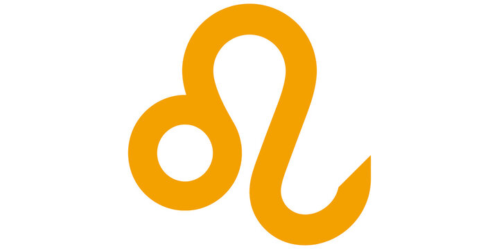 Yellow leo zodiac sign astrology horoscope symbol isolated on transparent background