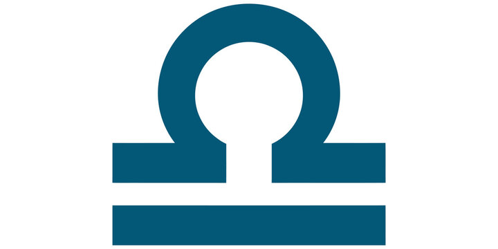 Blue libra zodiac sign symbol graphic isolated on transparent background
