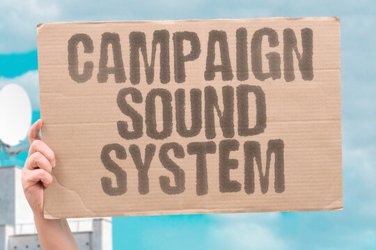 "Campaign Sound System" A campaign sound system fails during a candidate's speech. CAMPAIGN. SOUND. SYSTEM. FAILS. SPEECH.