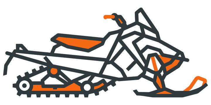 Extreme winter snowmobile vehicle icon isolated on transparent background
