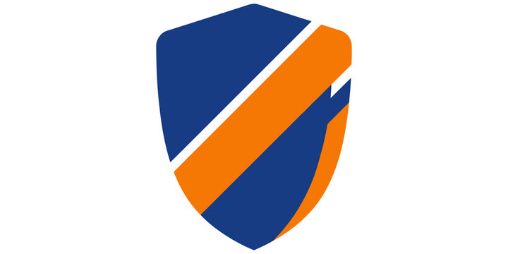 Shield protection security badge logo on transparent background